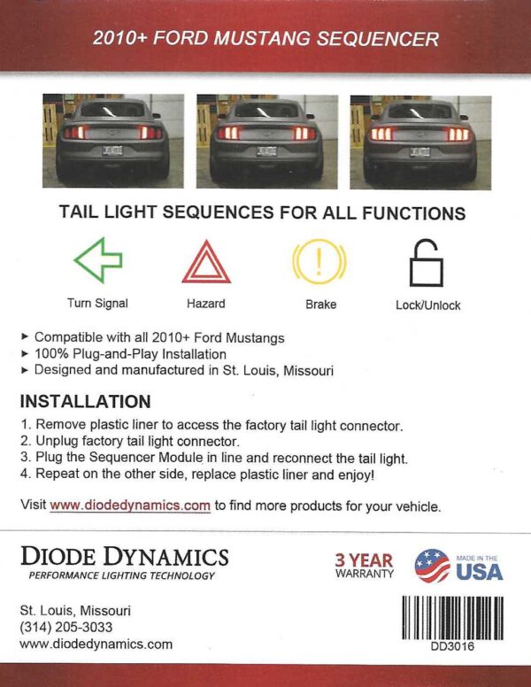 Ford Mustang Taillight Sequencer Sequentielles Rücklicht